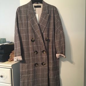 Zara plaid button coat
